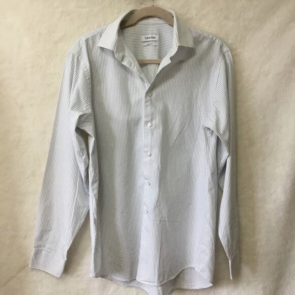Calvin Klein Other - Calvin Klein White&Blue Stripes Long Sleeve Shirt